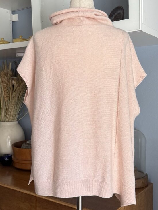 Anthropologie Patty Cowl Neck 100% Cashmere Poncho Sweater Pink XS - Picture 6 of 9